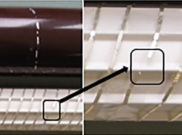 Figure 1: Notches opened without being melted by excessively high current.